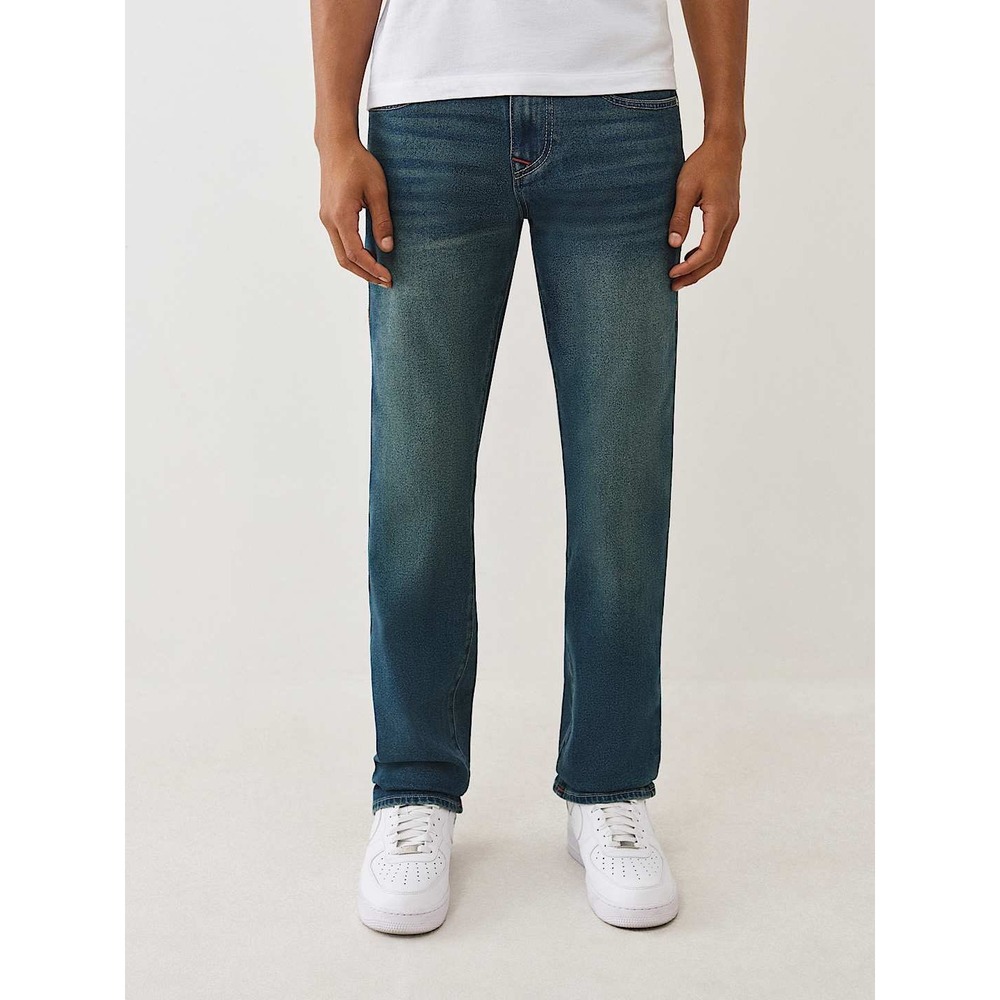 True Religion Ricky Relaxed Straight Jeans Mens 40 Medium Wash Blue Denim